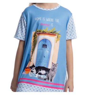 Camisão Curto Infantil Cats - Imagem 5 - Mobile