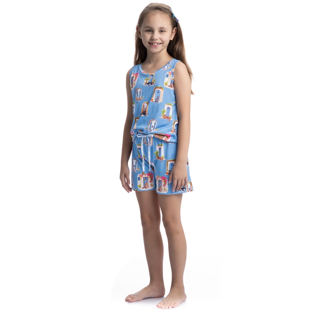 Pijama Infantil Curto Regata Cats - Imagem 3 - Mobile