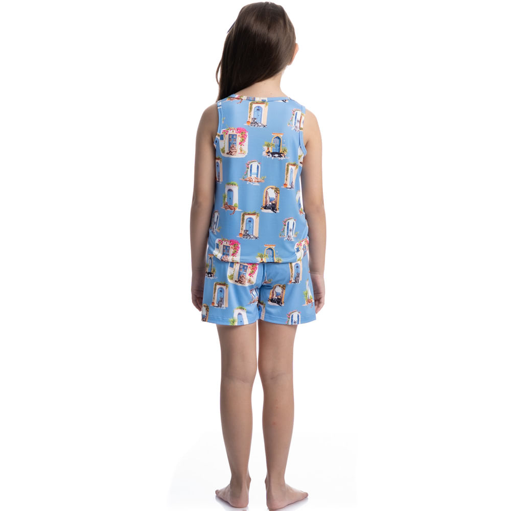 Pijama Infantil Curto Regata Cats - Imagem 4 - Mobile