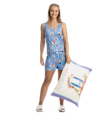 Pijama Feminino Curto Regata Cats - Imagem 3 - Mobile