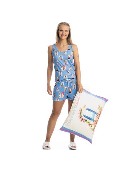 Pijama Feminino Curto Regata Cats - Imagem 3 - Desktop