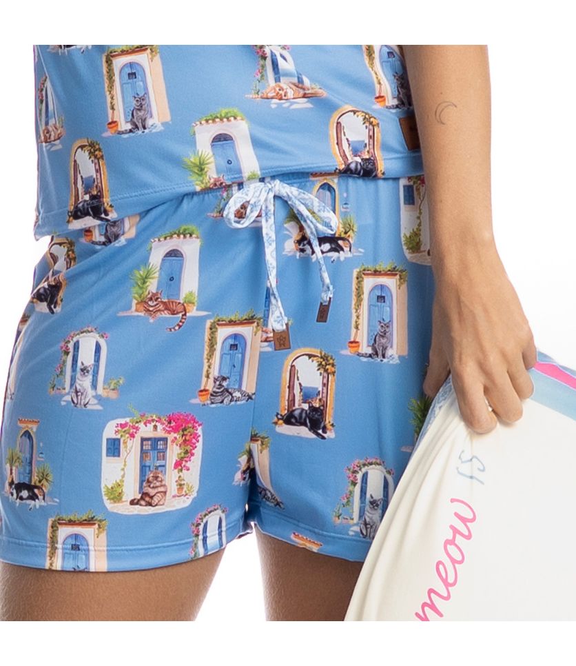 Pijama Feminino Curto Regata Cats - Imagem 5 - Desktop