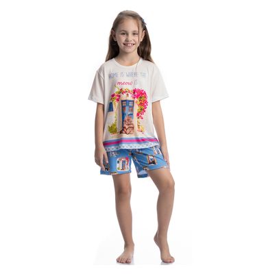 Pijama Curto Infantil Cats - Imagem 3 - Mobile