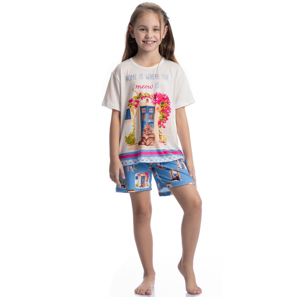 Pijama Curto Infantil Cats - Imagem 3 - Mobile