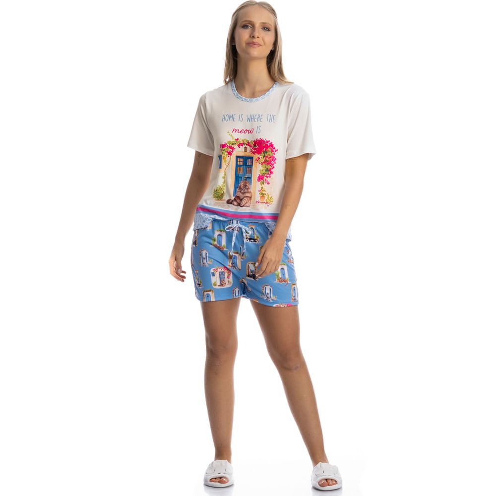 Pijama Curto Cats - Imagem 3 - Mobile