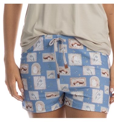 Pijama Feminino Curto Com Bolso Forest - Imagem 5 - Mobile