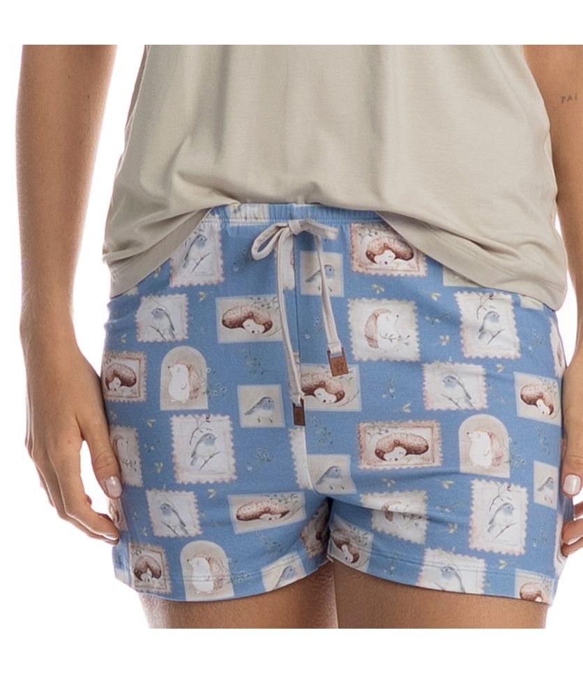 Pijama Feminino Curto Com Bolso Forest - Imagem 5 - Desktop