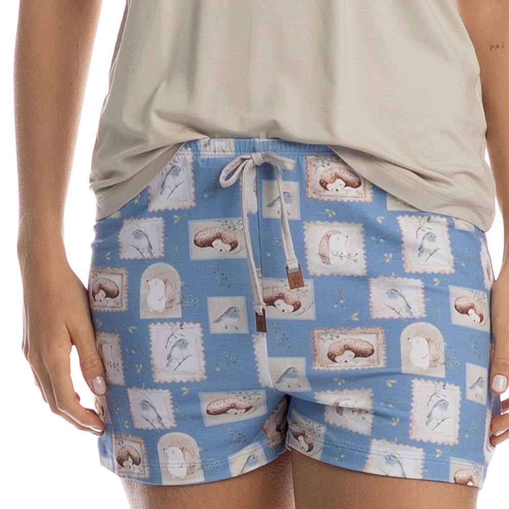 Pijama Feminino Curto Com Bolso Forest - Imagem 5 - Mobile