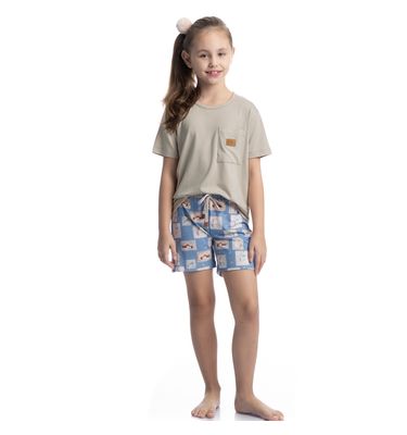 Pijama Infantil Curto Com Bolso Forest - Imagem 3 - Mobile