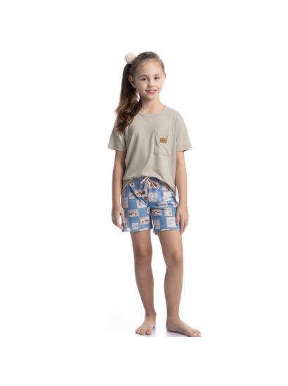 Pijama Infantil Curto Com Bolso Forest - Imagem 3 - Desktop