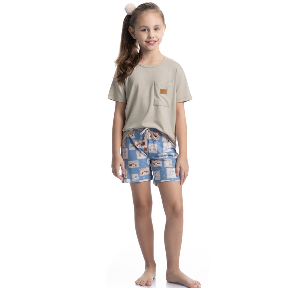 Pijama Infantil Curto Com Bolso Forest - Imagem 3 - Mobile