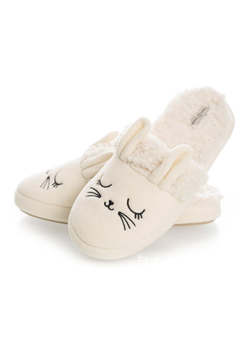 Chinelo Feminino Em Microsoft Lyla Bunny Branco - Imagem 1