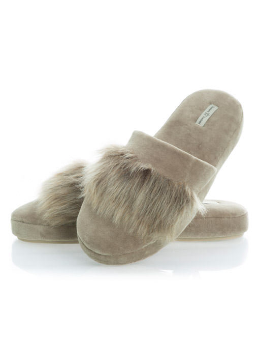 Chinelo Em Plush Com Pelo Marina Colors - Imagem 1 - Mobile