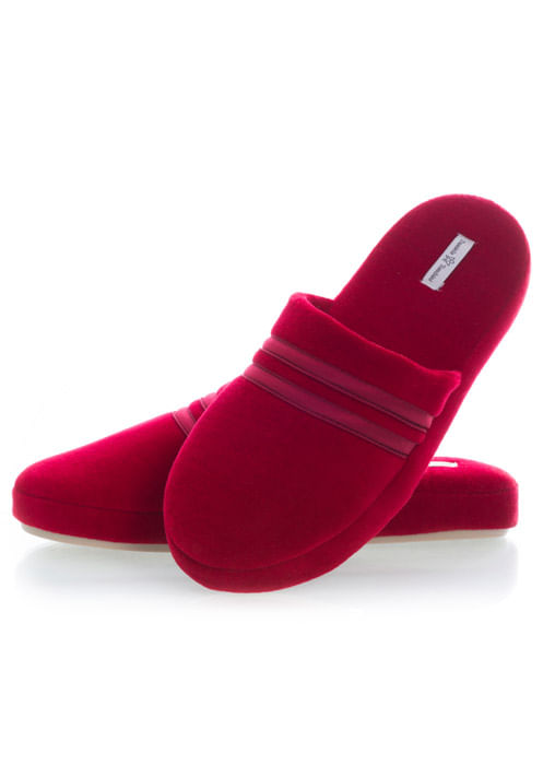 Chinelo Feminino Em Plush Marie Vermelho - Imagem 1