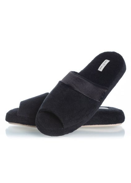 Chinelo Feminino Aberto Em Atoalhado Olívia Preto - Imagem 1