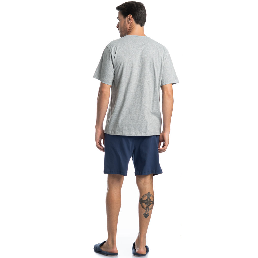 Pijama Masculino Curto Com Bolso Eduardo Tombini - Imagem 4 - Mobile