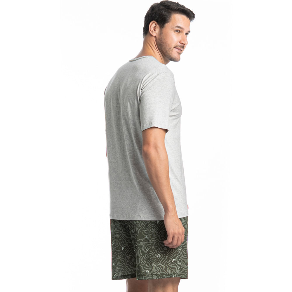 Pijama Masculino Curto Henri Tombini Verde - Imagem 2