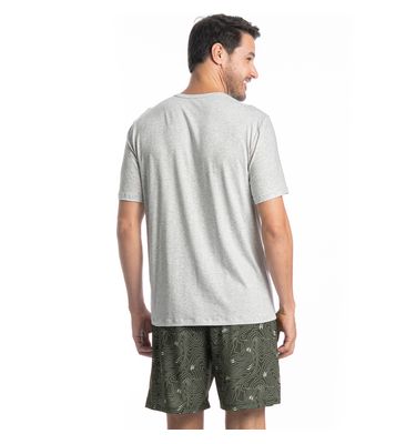 Pijama Masculino Curto Com Bolso Henri Tombini - Imagem 2 - Mobile