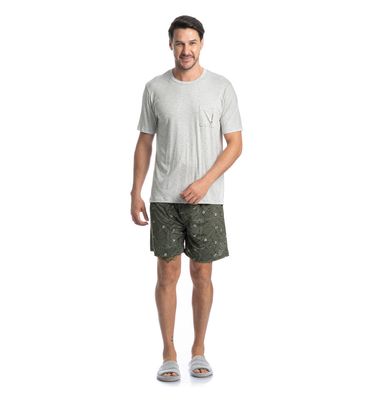 Pijama Masculino Curto Com Bolso Henri Tombini - Imagem 3 - Mobile
