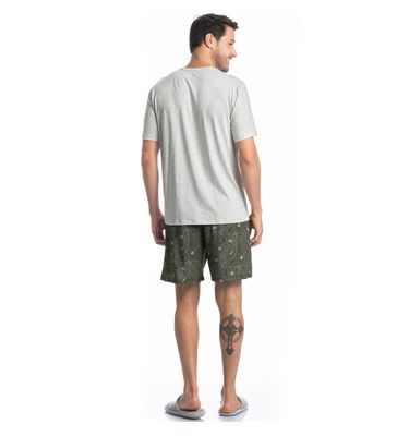 Pijama Masculino Curto Com Bolso Henri Tombini - Imagem 4 - Mobile