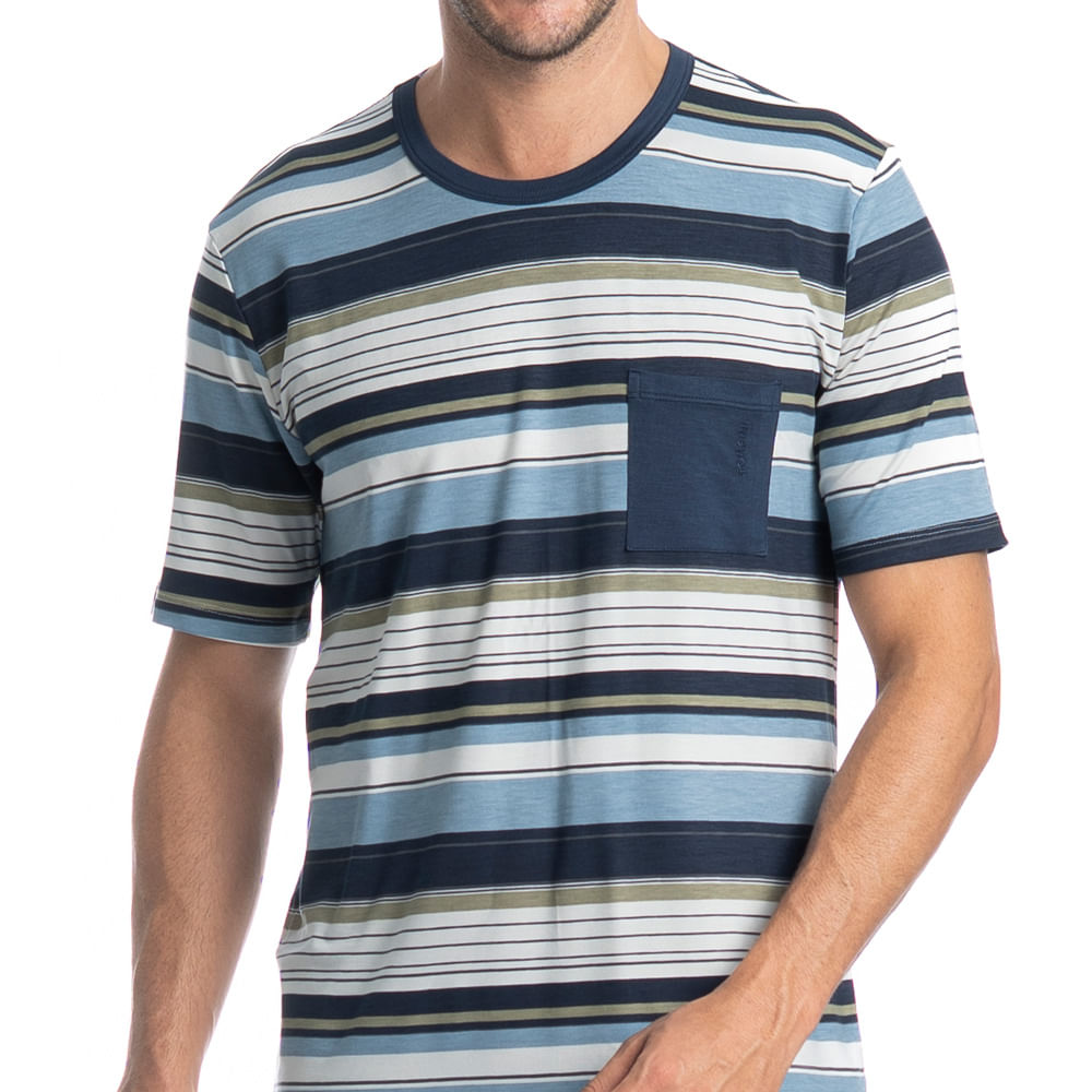Pijama Masculino Curto Com Bolso José Tombini - Imagem 5 - Mobile