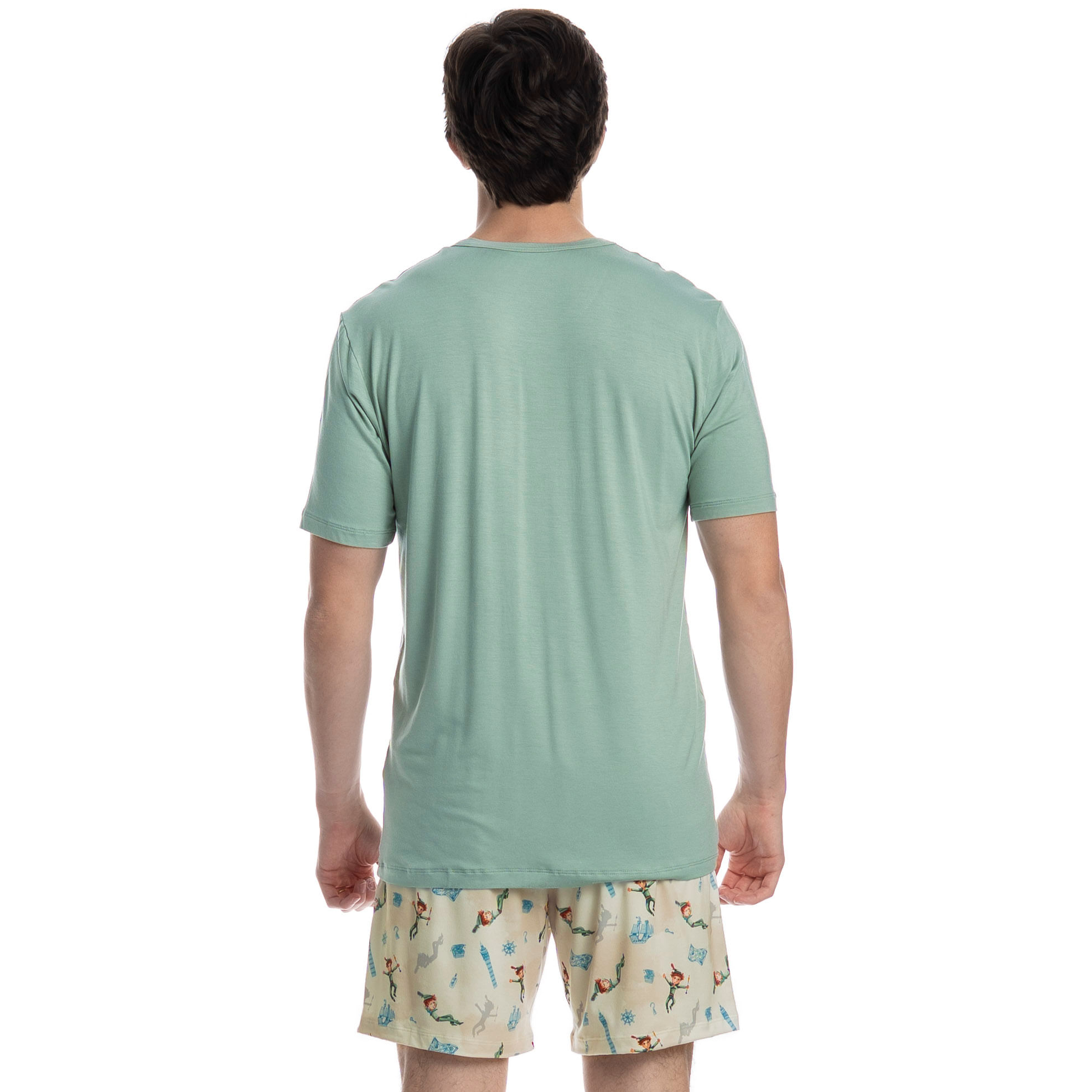 Pijama Masculino Curto Peter Pan Branco - Imagem 2