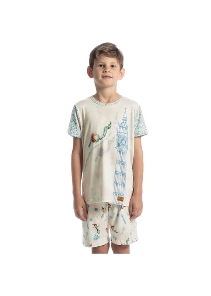 Pijama Infantil Curto Peter Pan Branco - Imagem 1