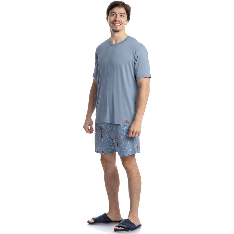 Pijama Masculino Curto Chapeleiro - Imagem 3 - Mobile
