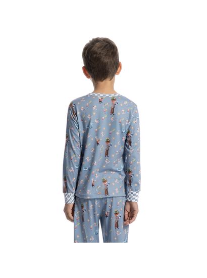 Pijama Infantil Longo Com Punho Chapeleiro - Imagem 2 - Desktop