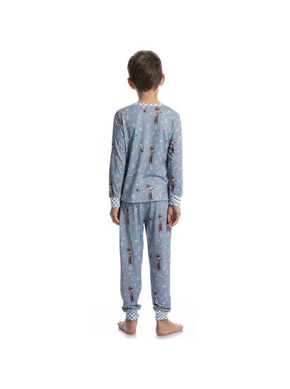 Pijama Infantil Longo Com Punho Chapeleiro - Imagem 4 - Desktop