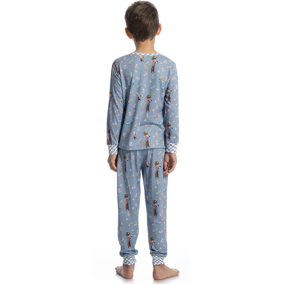 Pijama Infantil Longo Com Punho Chapeleiro - Imagem 4 - Mobile