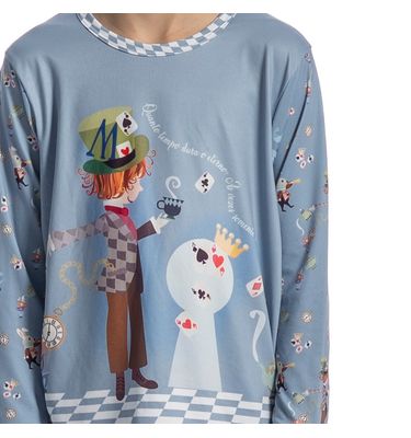Pijama Infantil Longo Com Punho Chapeleiro - Imagem 5 - Mobile