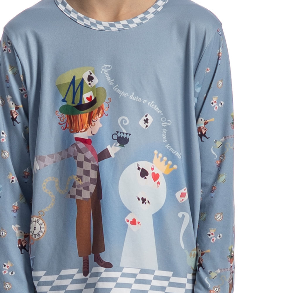 Pijama Infantil Longo Com Punho Chapeleiro - Imagem 5 - Mobile