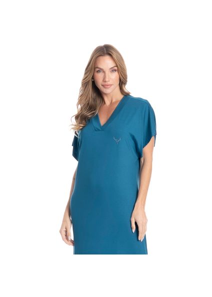 Camisão Feminino Midi Lisa Azul-2 - Imagem 1