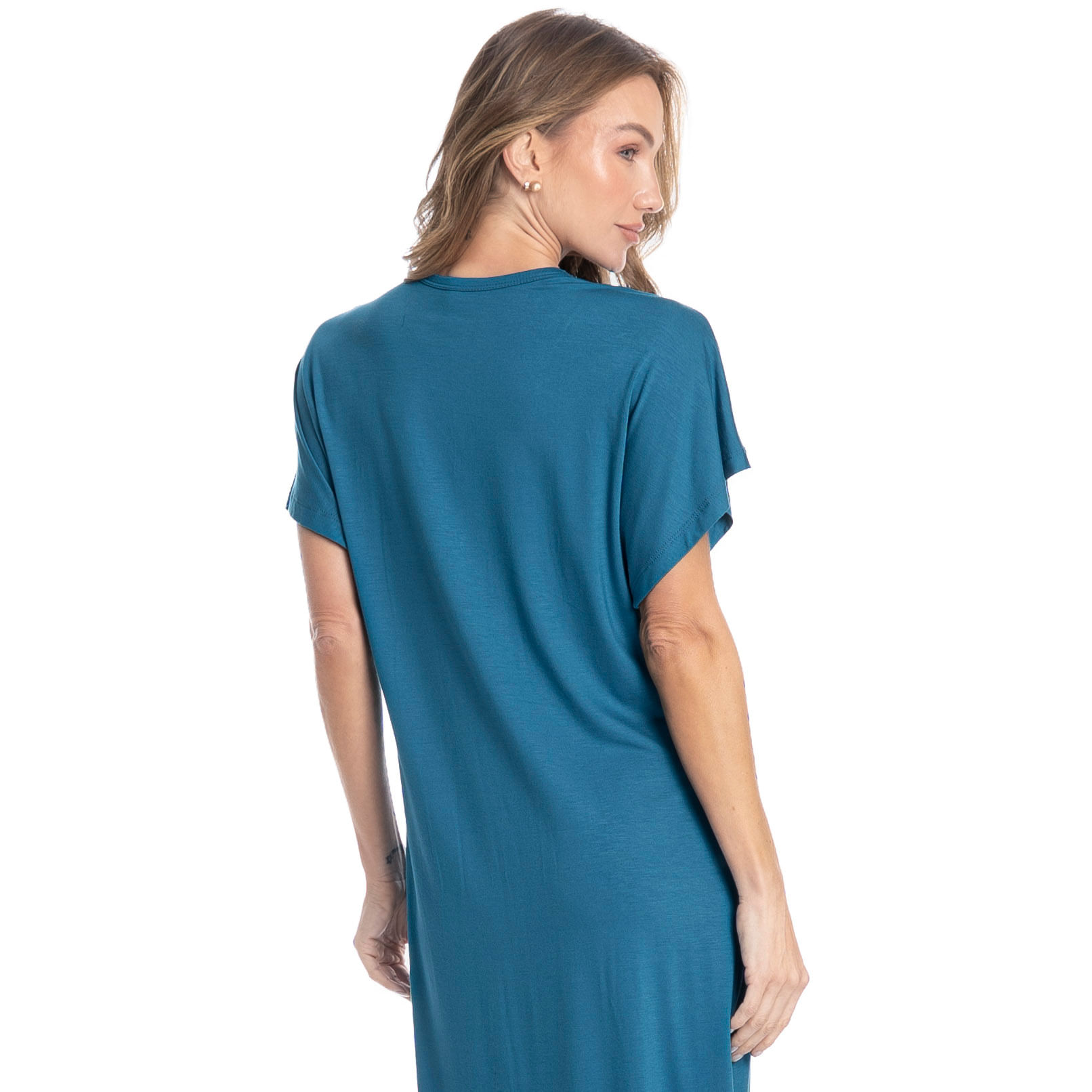 Camisão Feminino Midi Lisa Azul-2 - Imagem 2