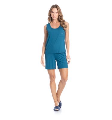 Pijama Feminino Shortão Lisa - Imagem 3 - Mobile