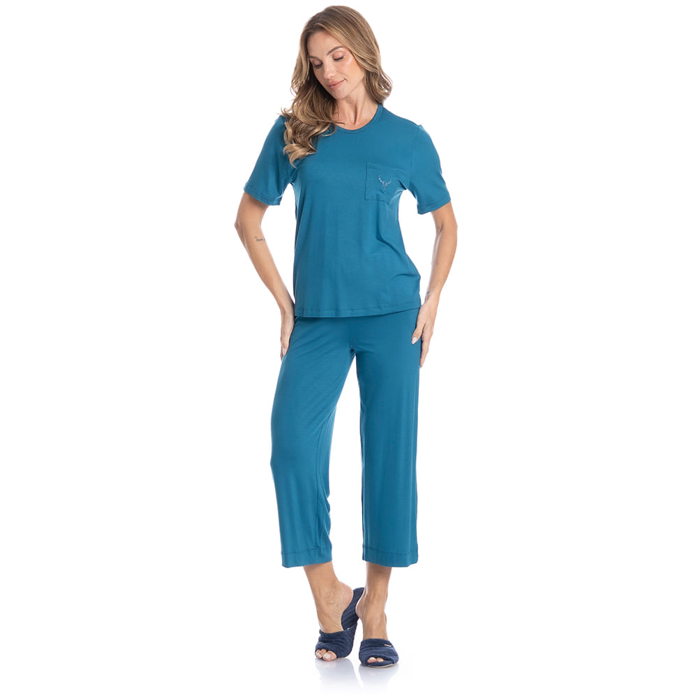 Pijama Feminino Capri Lisa - Imagem 3 - Mobile