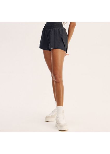 Shorts Duplo Flex Vivame Preto - Imagem 1
