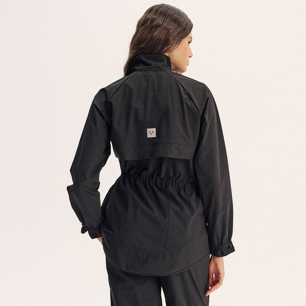 Parka Alongada Com Bolso Flex Vivame Preto - Imagem 2