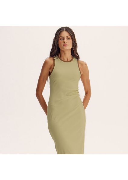 Vestido Midi Rib Matte Verde - Imagem 1