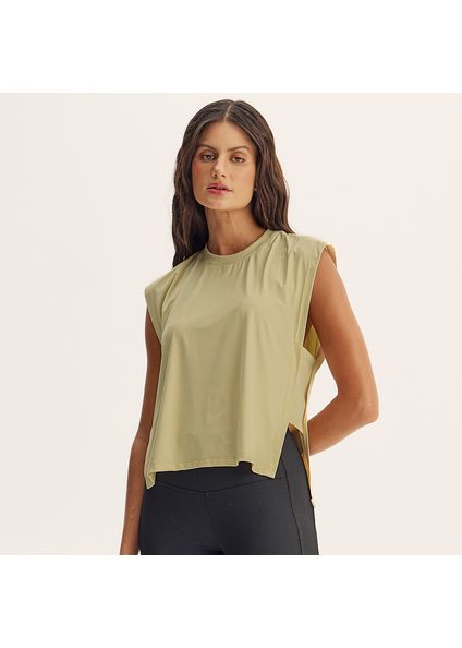 Regata Com Abertura Lateral Rib Matte Vivame Verde - Imagem 1