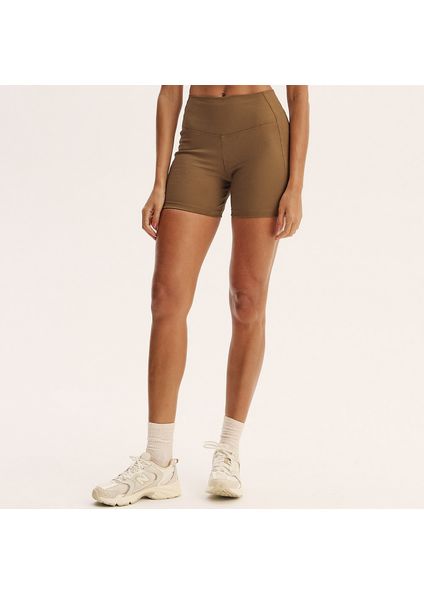 Shorts Médio Rib Matte Vivame Marrom - Imagem 1
