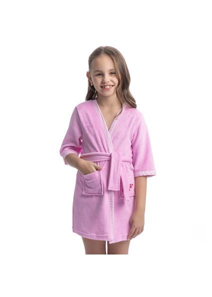 Robe Infantil Em Atoalhado Nina Rosa-3 - Imagem 1