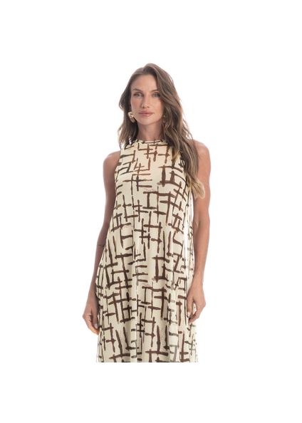 Vestido Amplo De Tule Xadrez Branco - Imagem 1