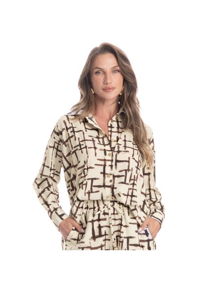 Camisa Feminina Xadrez Branco - Imagem 1