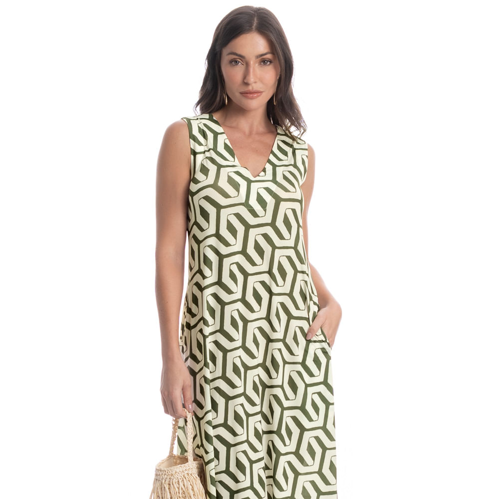 Vestido Com Bolso Verdena - Imagem 1