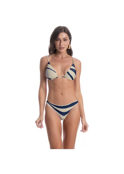 Biquíni Cortininha Paralelo Gigi Inteira Azzurra Azul-marinho - Imagem 1
