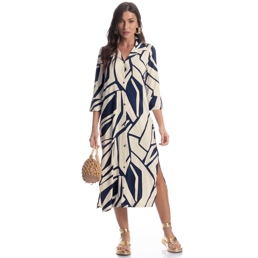 Chemise Midi Manga 7/8 Azzurra - Imagem 3 - Mobile