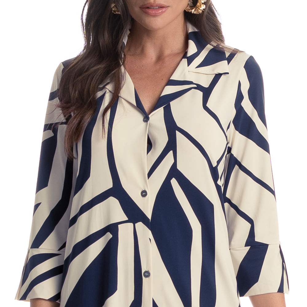 Chemise Midi Manga 7/8 Azzurra - Imagem 5 - Mobile