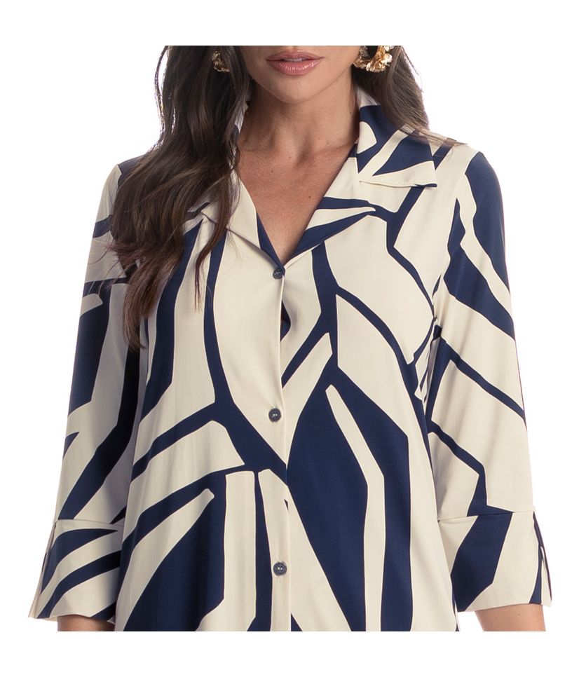 Chemise Midi Manga 7/8 Azzurra - Imagem 5 - Desktop